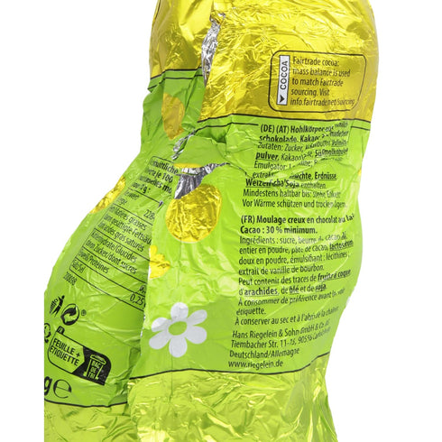 3.5 Hollow Chocolate Easter Bunny, Wrapped Figure with Festive Foil, Spring Basket Stuffer, Holiday Party Favor