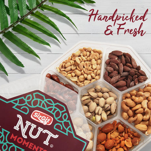 26oz 7 Easter Nut Gift Baskets, Mixed Nut Gift Box of Sectional Platter, Ideal Nut Assortment for Holidays, Birthdays