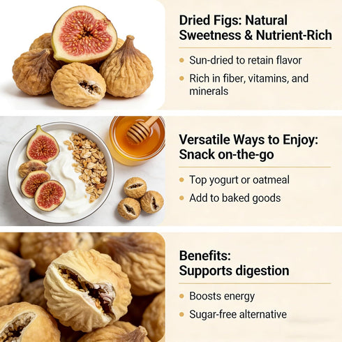 2LB 2x16oz/Bag Natural Sun-Dried Figs | No Added Sugar, Vegan|Good Source of Fiber| Dried Figs for Healthy Snacks