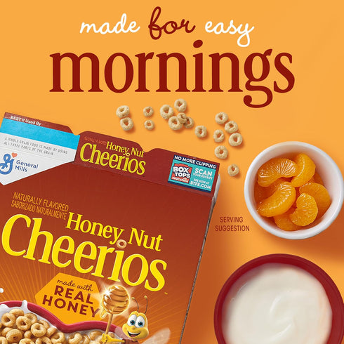 27.2 oz Honey Nut Cheerios, Heart Healthy Gluten Free Breakfast Cereal with Whole Grain Oats, Mega Size