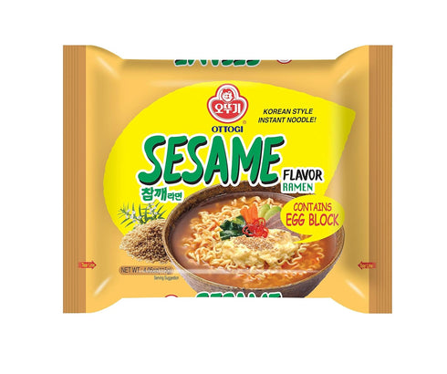OTTOGI Spicy Sesame Flavor Ramen Korean Instant Noodle with Egg Block, Spicy