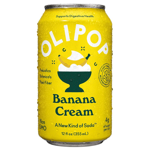 OLIPOP Banana Cream Prebiotic Soda, 12 FZ
