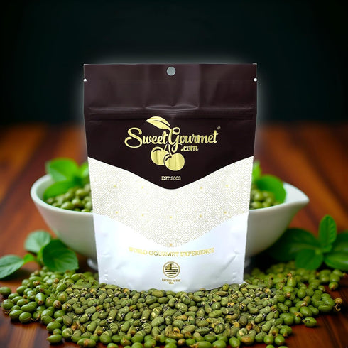 1 SweetGourmet Lightly Salted Dry Roasted Imported Edamame Green Soybeans | Pound