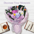 5 1-3 Preserved Flowers Bouquet Real Roses, Flowers for Delivery, Long-Lasting Mixed Purple Roses & Daisies Bouquet