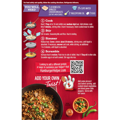 7.0 12 Chicken Helper Chicken Fried Rice, Ounces, per Case