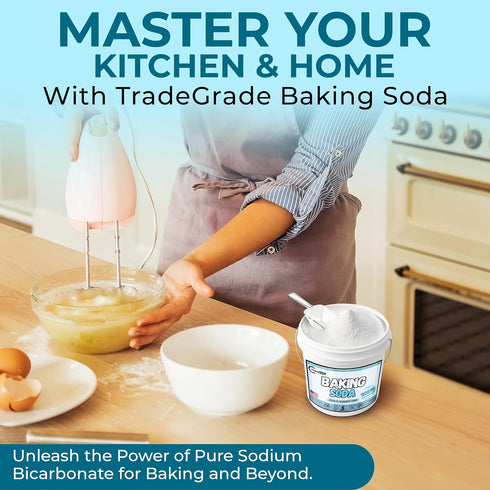 (1 TradeGrade Pure Baking Soda Powder Gallon) Food-Grade Sodium Bicarbonate Powder for Cooking, Cleaning & Deodorizing