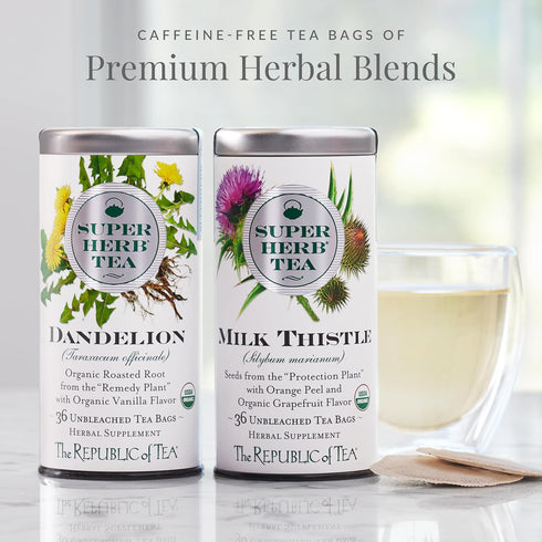 36 The Republic of Tea Organic Elderflower SuperHerb Tea Tin, Herbal Tea Bags, Naturally Caffeine-Free