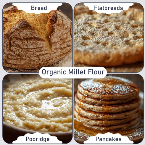 5 Lb. Great River Milling Organic Millet Flour | USDA Organic, Naturally Gluten Free, Non-GMO, Vegan, Kosher | Mild