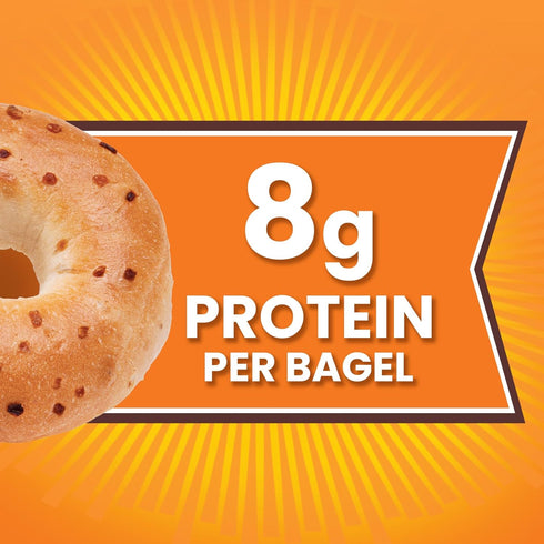 THOMAS' 6 count, (3.0 oz 8g 18 oz Onion Bagels, each), Protein, Kosher Bagels, Bag