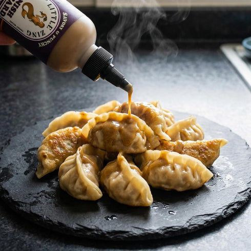 10 oz Little Zing Danish Mustard Garlic Miso Gourmet Mustard Sauce with Umami Flavor & Horseradish Kick All-Natural, No
