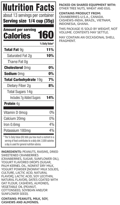 1 (Pack 1) Amazon Brand - Happy Belly Yogurt Trail Mix, pound