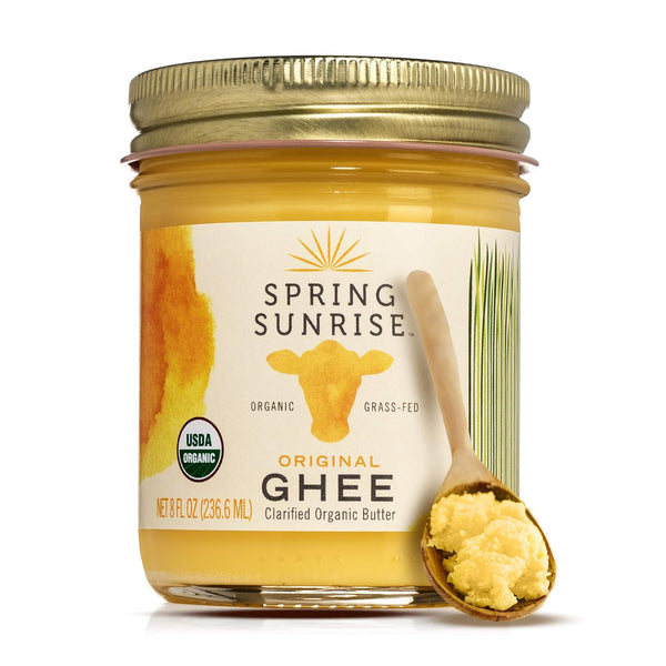 Spring Sunrise Grass Fed Organic Ghee - USDA Certified Clarified Butter -