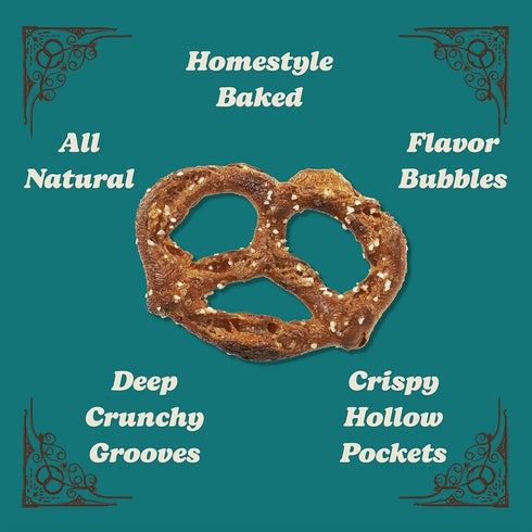 11 Oz. Pack 6 Unique Snacks Original Splits Pretzels, Delicious Homestyle Baked Snack Bag, OU Kosher, and Non-GMO Food