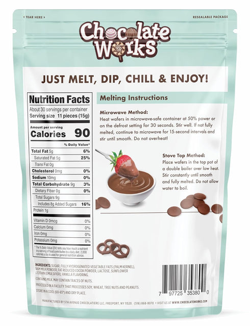 (1.0 lb (Pack 5), Chocolate Works Melting Chocolate Parent of Milk Chocolate)