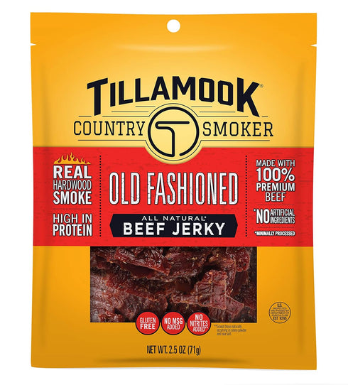 Tillamook Country Smoker Real Hardwood Smoked Beef Jerky, Old Fashioned, 2.5 Ounce