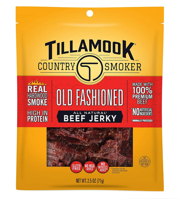 Tillamook Country Smoker Real Hardwood Smoked Beef Jerky, Old Fashioned, 2.5 Ounce