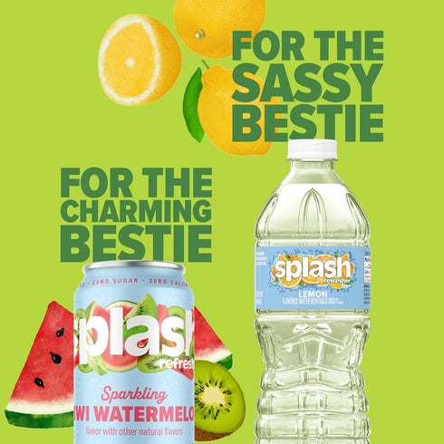 6-Pack, 16.9 Oz SPLASH REFRESHER Flavored Water Bottles, Lemon Flavor - Fl - Refreshing Flavored Bottled Water