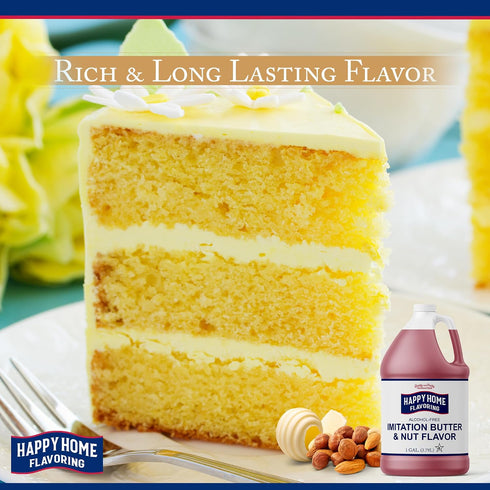 1 Happy Home Imitation Butter & Nut Flavoring, Non-Alcoholic, Certified Kosher, Gallon