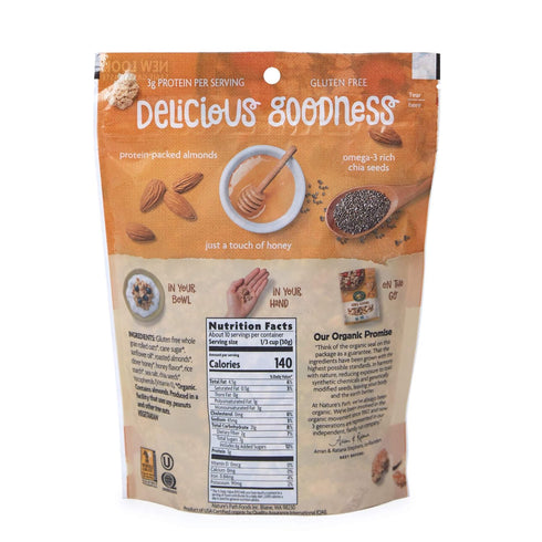 11 (Pack 5), 15g Omega-3 Nature's Path Organic Gluten Free Honey Almond Granola, Ounce of Non-GMO, Whole Grains