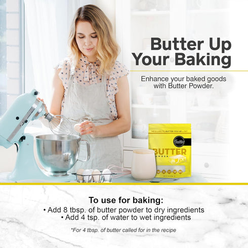 (12oz) Healthier Comforts Butter Powder | Dehydrated, Shelf Stable Butter | Kosher, Gluten Free, Non-GMO | Popcorn