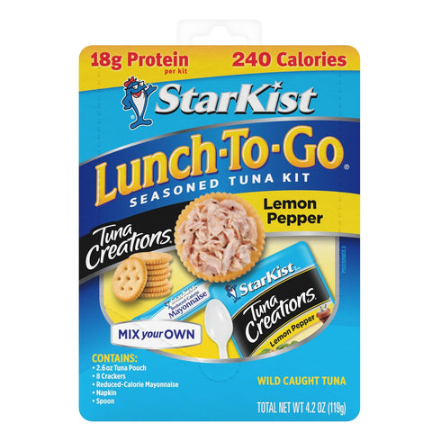 4.2 oz 12 Pack StarKist Lunch-To-Go Tuna Creations Lemon Pepper Pouch, Kit