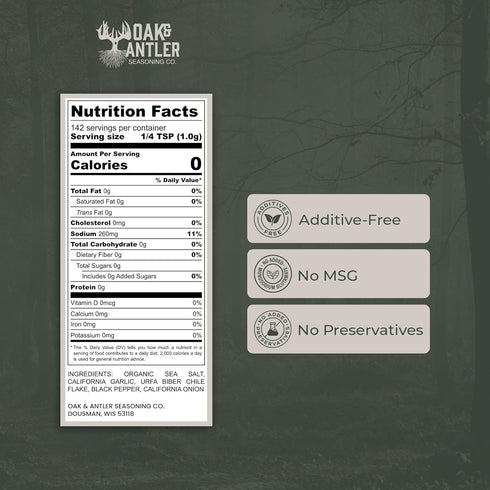 5 Oz Oak & Antler Badlands AP Blend, Small-Batch Seasoning with Sea Salt, Garlic, Onion, Urfa Chili Pepper & Black