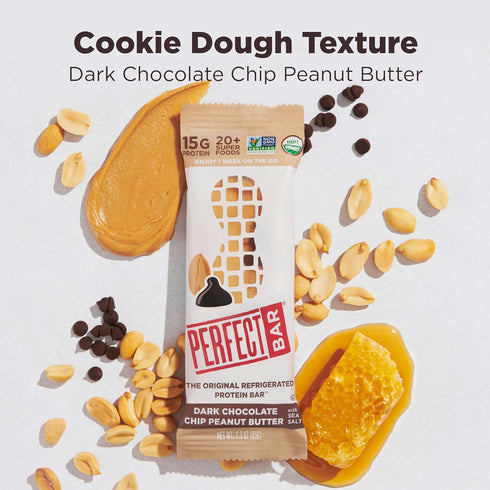 4 count, 2.3 oz Perfect Bar Gluten-Free Dark Chocolate Chip Peanut Butter Protein Bar