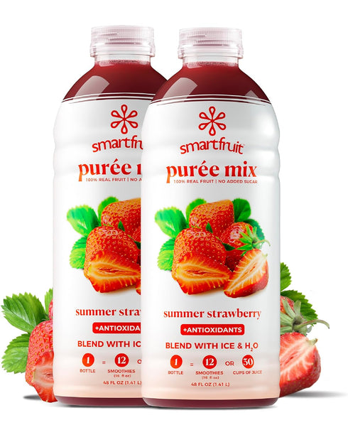 Smartfruit Summer Strawberry + Antioxidants 100% Real Fruit Pure with Strawberries, Apple