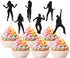 Ephlyn 24Pcs Dancing Cupcake Toppers Glitter Dancing Hip Hop Theme Cake Toppers Birthday