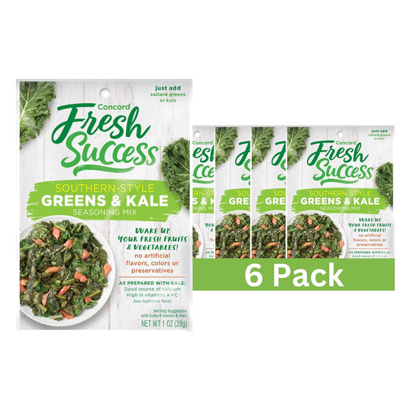Concord Foods Southern-Style Greens and Kale Seasoning Mix, 1 oz, Pack of 6