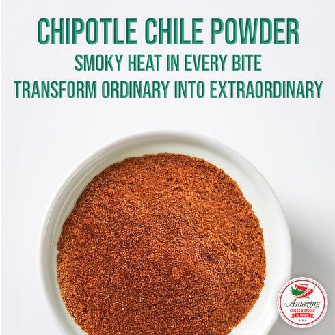 Chipotle Chili Powder Seasoning - 4oz Natural Premium Spice for Meats, Grilling Rubs, Medium to High Heat