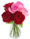 Blooms2Door - Cupid's Romantic Bouquet of 6 Red and Pink Roses with