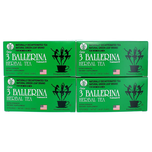 3 Ballerina Diet Tea Extra Strength Caffeine-Free Herbal Tea Bags for Digestive