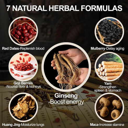 Andonisus Mulberry 30 (30bag/3boxes) Ginseng Herbal Tea, bags Kidney Tea Formula Ginseng Six Treasure Tea, Organic