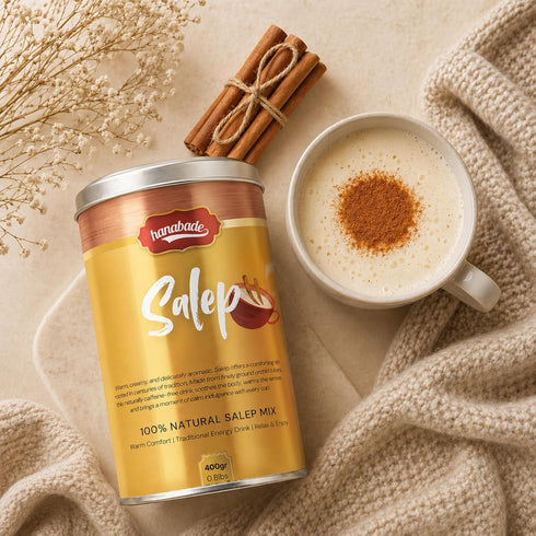 HANABADE 400 (14.1 oz) Turkish Salep Drink Mix, Traditional Ottoman Sahlep/Sahlab Recipe, Smooth & Thick Texture, Easy