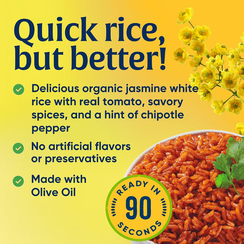 90 8oz Lundberg Organic Spanish Rice - Microwave Ready in Seconds, Regenerative Organic Lightly Seasoned White Jasmine