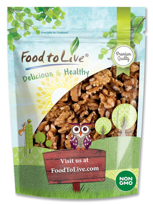Food to Live - California Walnuts Halves & Pieces, 4 Ounces Raw,