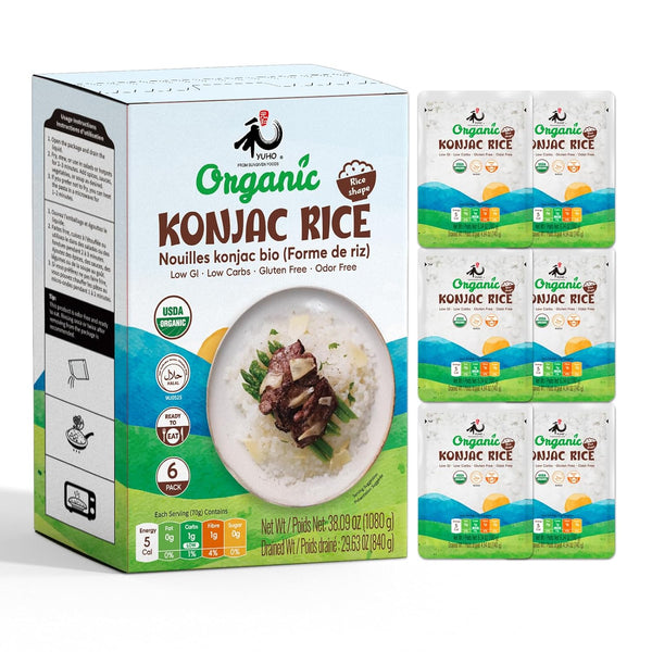 YUHO Organic Konjac Shirataki Rice Low Carb Pasta 38.09 Oz (1080 g)