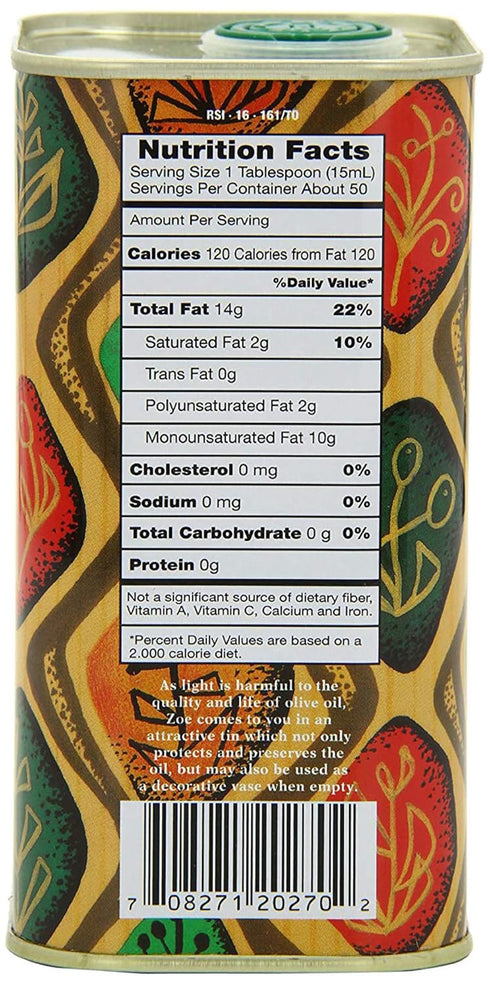 25.5 ZOE Organic Extra Virgin Olive Oil, Ounce