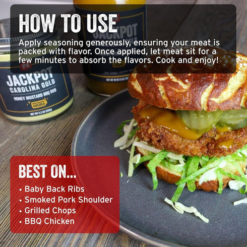 PS Seasoning Jackpot Carolina Gold Honey Mustard BBQ Bundle Sweet & Tangy Carolina-Style Sauce and Dry Rub