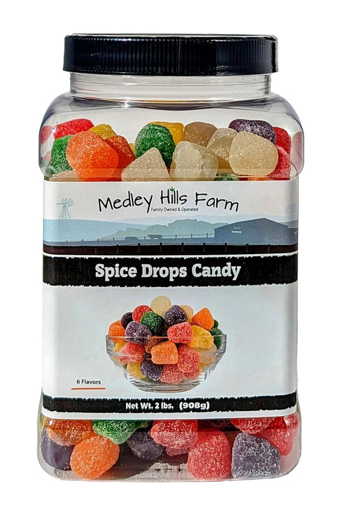 Spice Drops Candy By 2 lbs. in Reusable Container - Assorted Gum