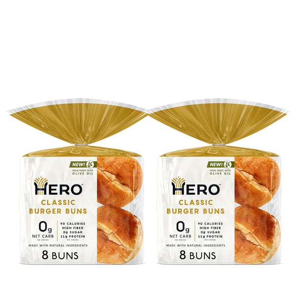 Hero Classic Hamburger Buns - Burger Buns | Net Low Carb Buns