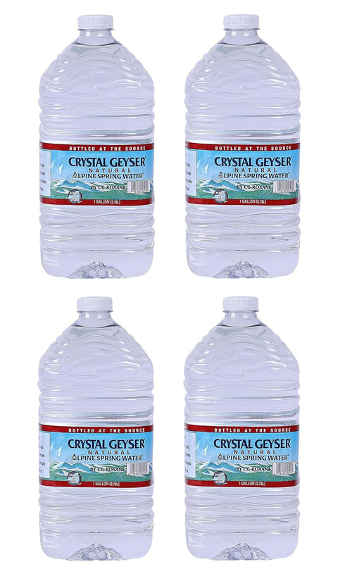 CRYSTAL GEYSER SINCE 1977 NATURAL SPRING WATER PLASTIC JUG 4 CT 512
