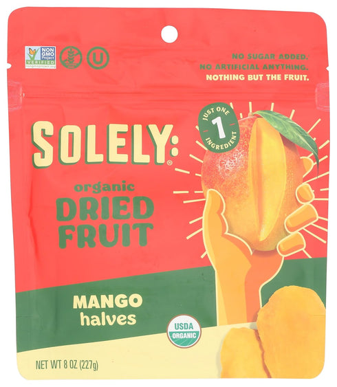 SOLELY Organic Dried Mango Halves, Large (Pack of 1) | One Ingredient