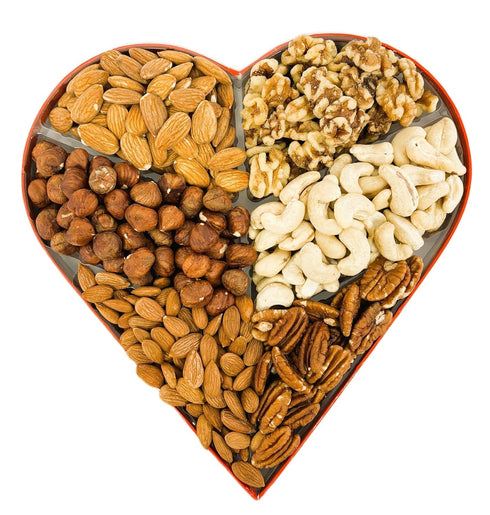 2 Pack Anna and Sarah Premium Mixed Nuts Large Size Heart Shaped Gift Basket, Walnut-Almond-Cashew-Oregon