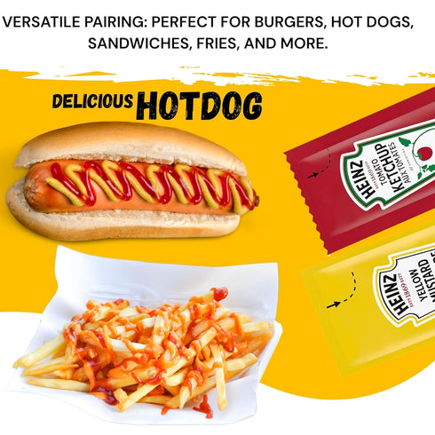 Packets (100 50 Heinz Condiment Ketchup and Mustard Total; Each Flavor)
