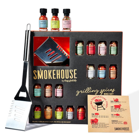 SmokehoSmokehouse by Thoughtfully, Grilling Spices BBQ Set, Includes BBQ Spatula, Magnet and