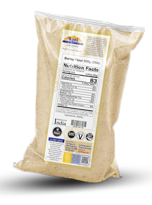 32oz (2lbs) 908g Rani Barley (Jav) Flour ~ All Natural | Gluten Friendy | Stone Ground | Vegan | NON-GMO | Kosher |