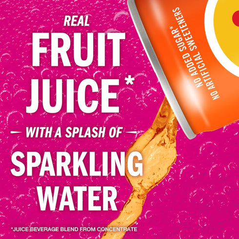 8.4 OZ, 24 IZZE Sparkling Water Juice Beverage Blend, Mango, No Sugar Added, FL Cans
