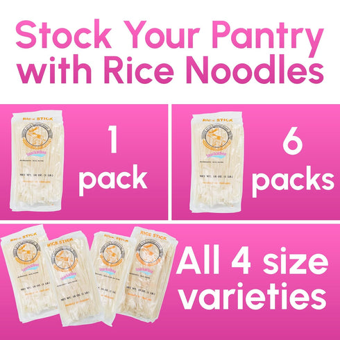 1mm 16 Pack 6 Pho Rice Stick Noodles, width, Ounce Each